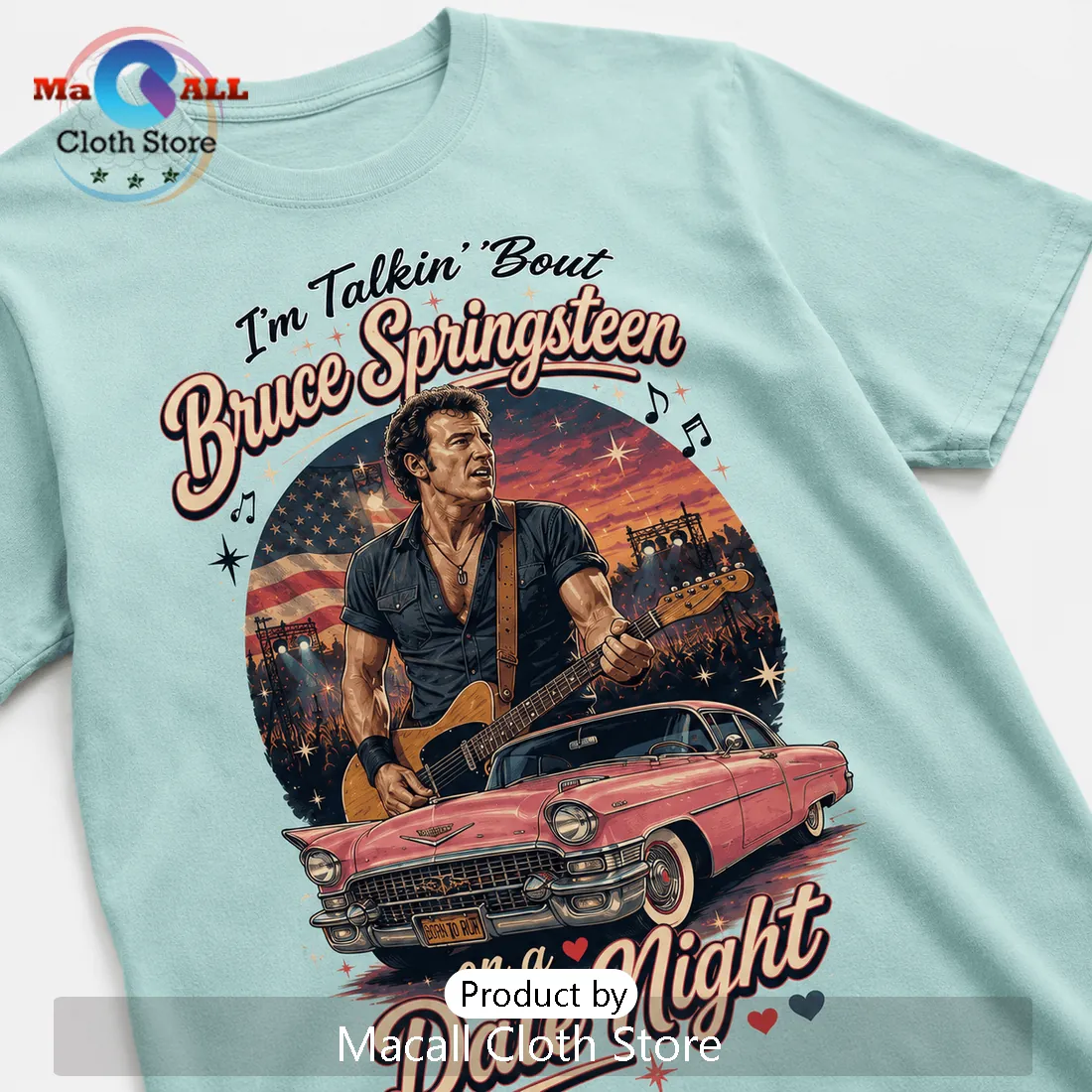 Bruce Springsteen Road Trip Premium Graphic T-Shirt Bruce Springsteen Road Trip Premium Graphic T-Shirt