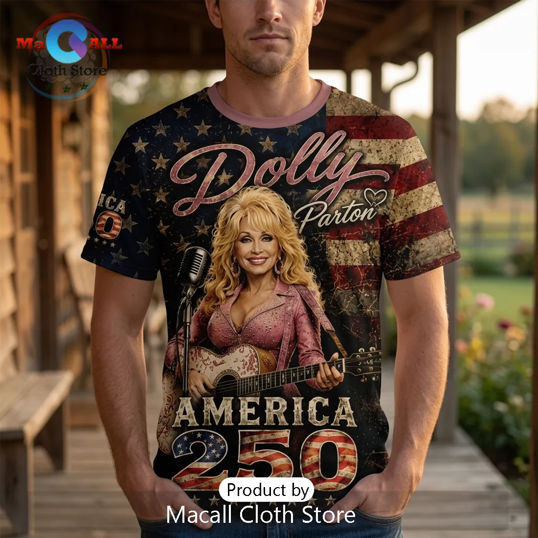 Dolly Parton America 250 Patriotic Freedom Graphic T-Shirt