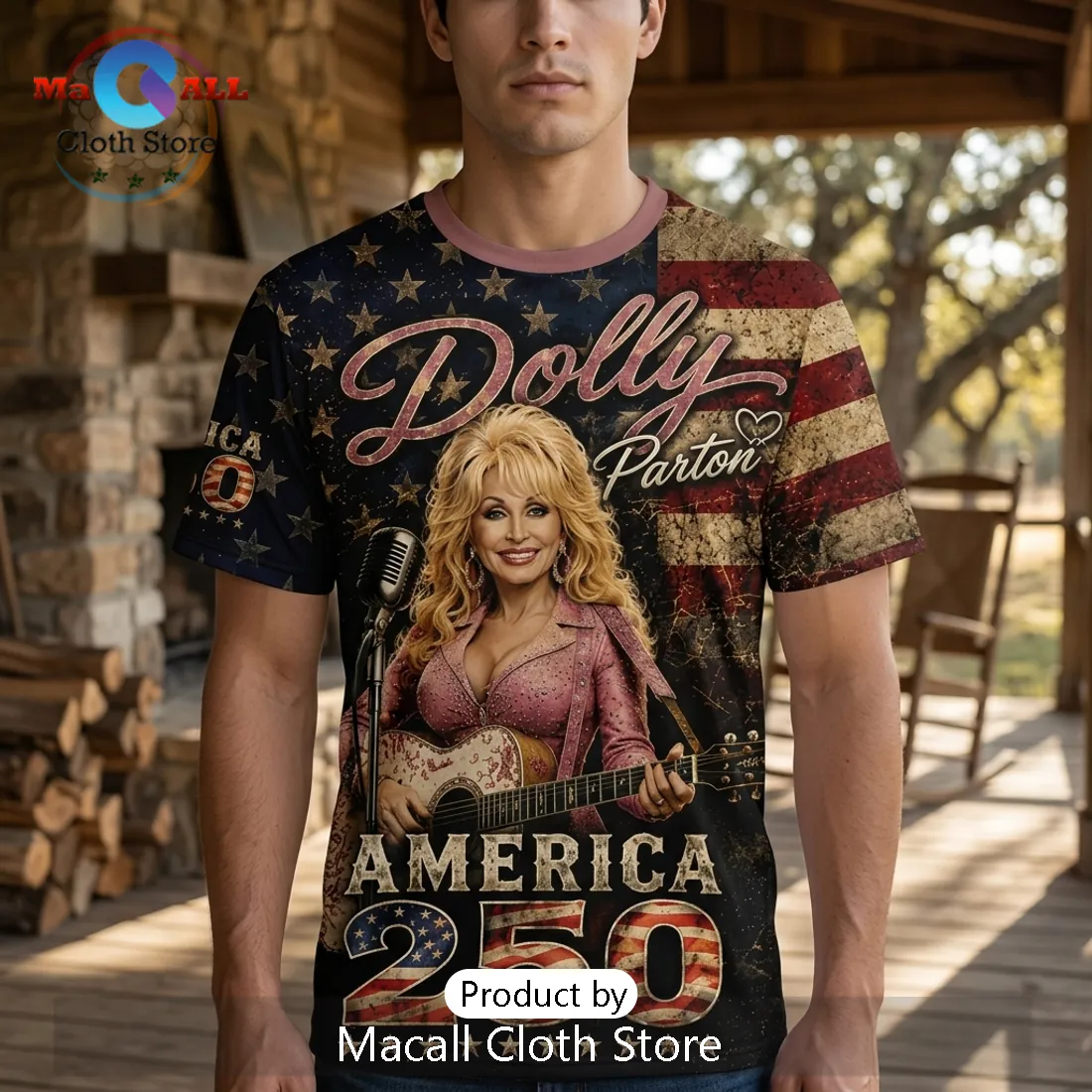 Dolly Parton America 250 Patriotic Freedom Graphic T-Shirt Dolly Parton America 250 Patriotic Freedom Graphic T-Shirt