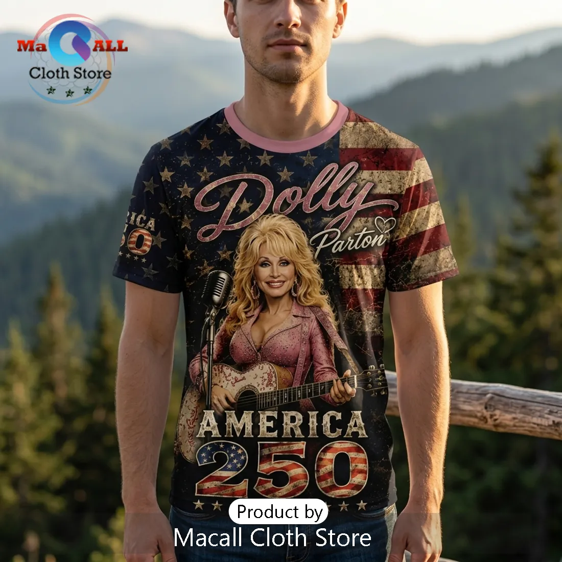 Dolly Parton America 250 Patriotic Freedom Graphic T-Shirt Dolly Parton America 250 Patriotic Freedom Graphic T-Shirt