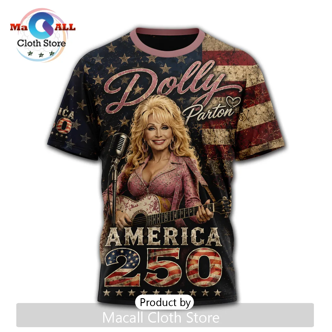 Dolly Parton America 250 Patriotic Freedom Graphic T-Shirt Dolly Parton America 250 Patriotic Freedom Graphic T-Shirt