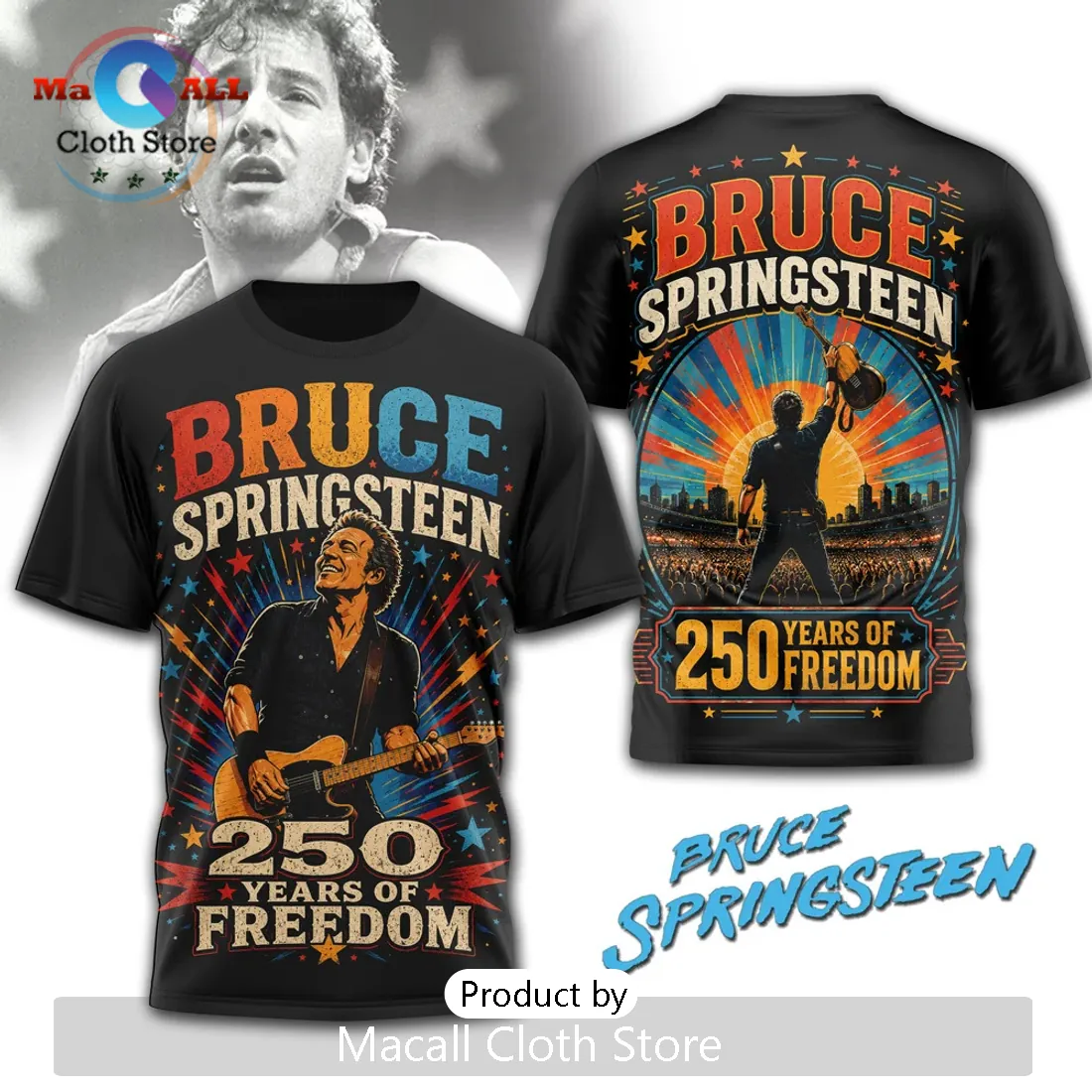 Bruce Springsteen 250 Years of Freedom Patriotic Graphic Tee