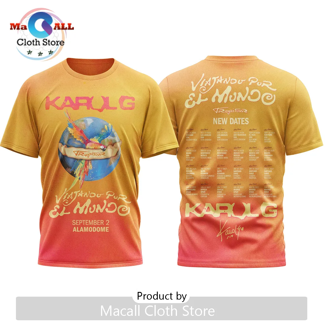 Karol G Tropitour Viajando Por El Mundo 2026 Tour Graphic T-Shirt Karol G Tropitour Viajando Por El Mundo 2026 Tour Graphic T-Shirt