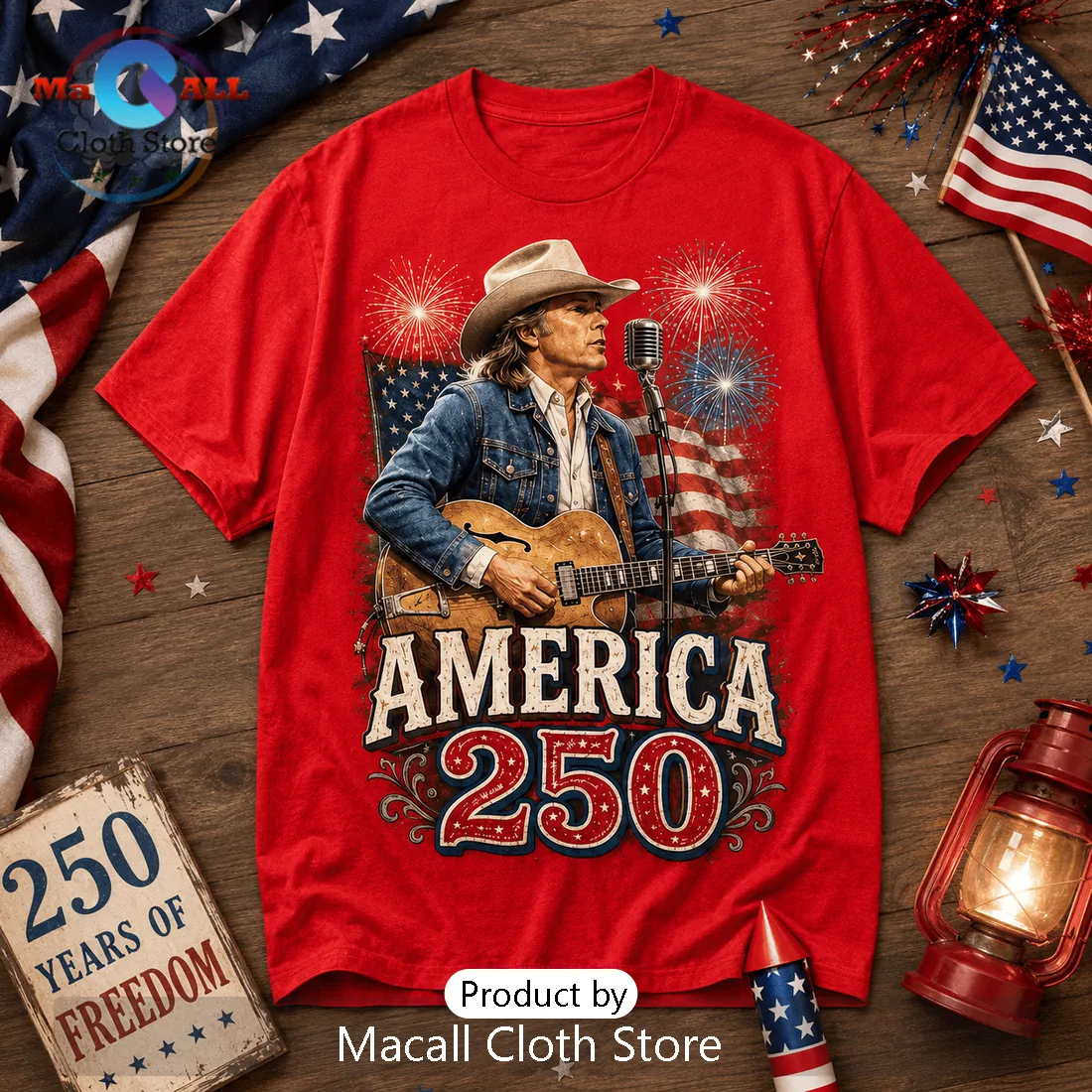 Dwight Yoakam America 250 Patriotic Country Music T-Shirt Dwight Yoakam America 250 Patriotic Country Music T-Shirt