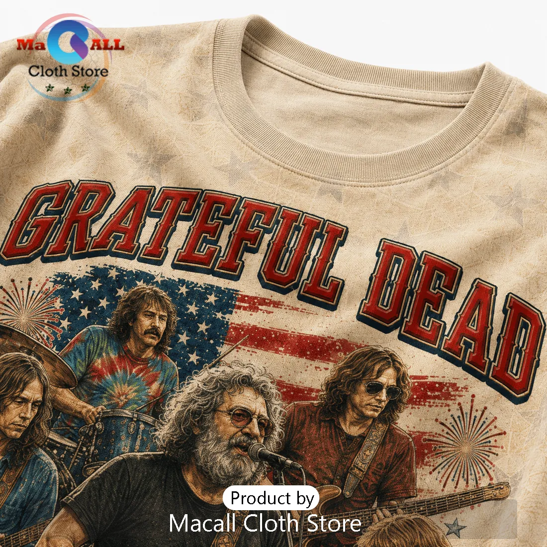 Grateful Dead America 250 Patriotic USA Flag Graphic T-Shirt