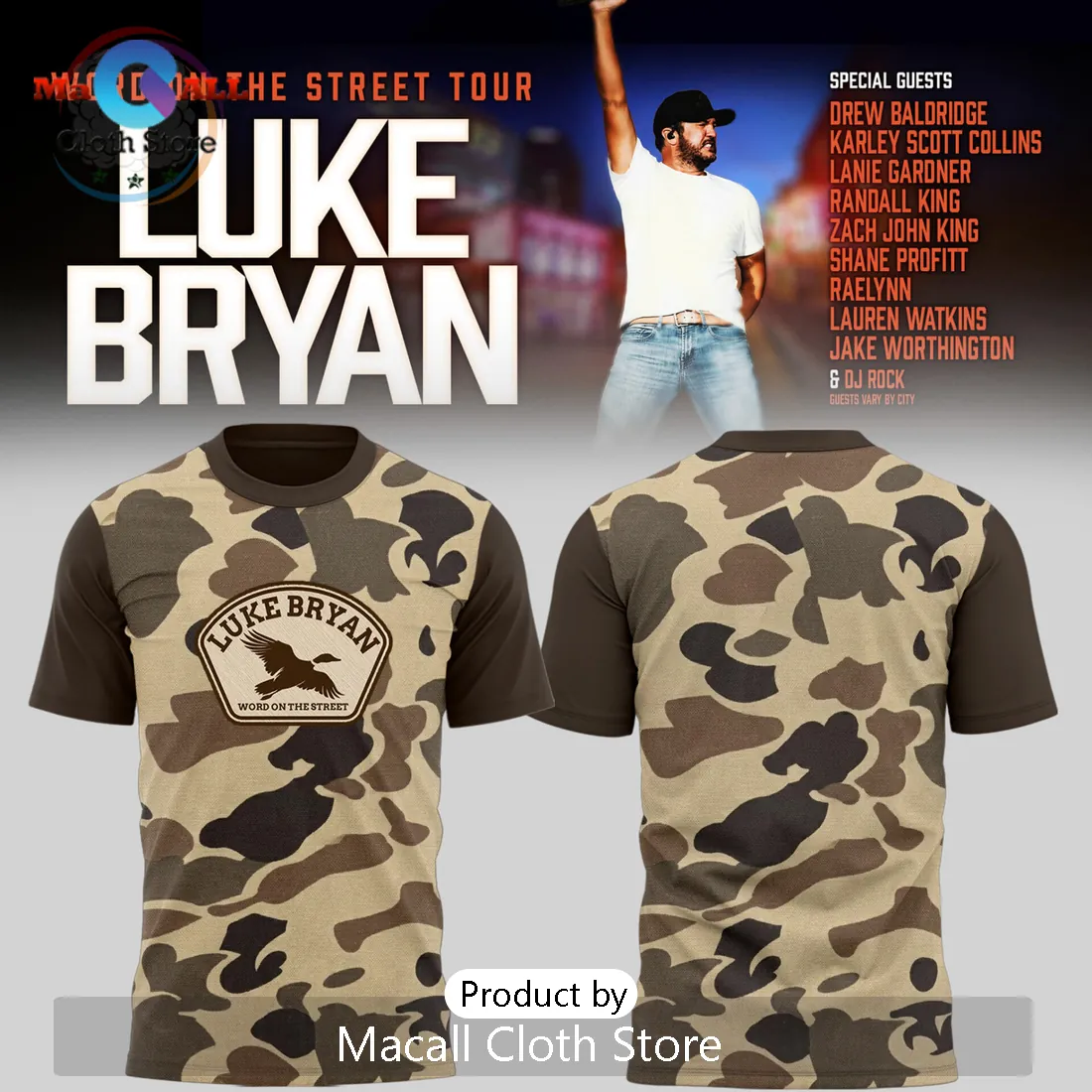 Luke Bryan Word On The Street Tour Camouflage Hoodie 2026 Luke Bryan Word On The Street Tour Camouflage Hoodie 2026