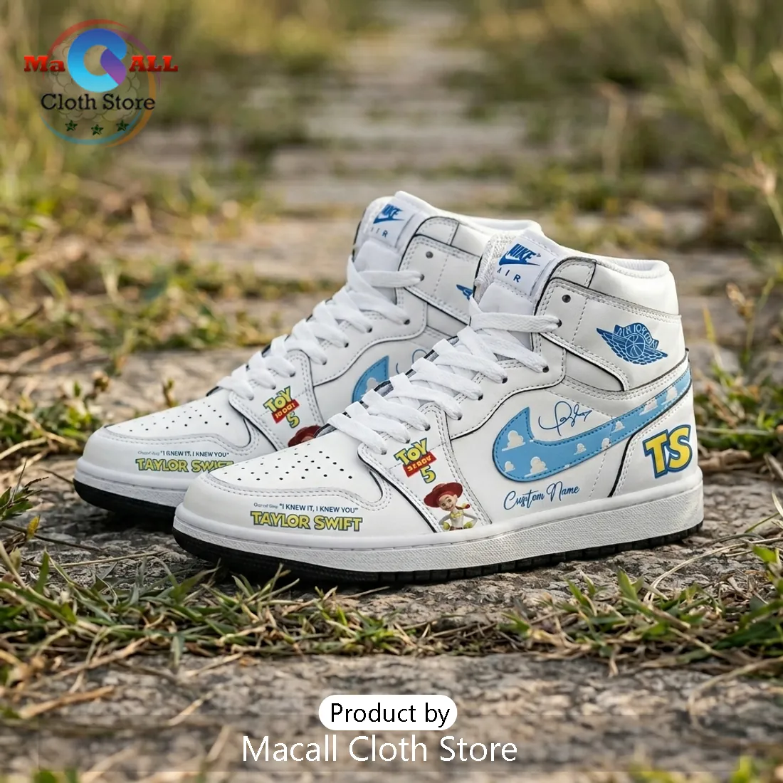 Taylor Swift x Toy Story 5 Custom Name Air Jordan 1 Sneakers Taylor Swift x Toy Story 5 Custom Name Air Jordan 1 Sneakers