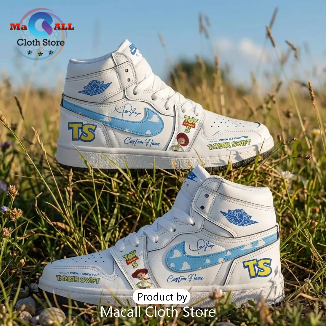 Taylor Swift x Toy Story 5 Custom Name Air Jordan 1 Sneakers Taylor Swift x Toy Story 5 Custom Name Air Jordan 1 Sneakers