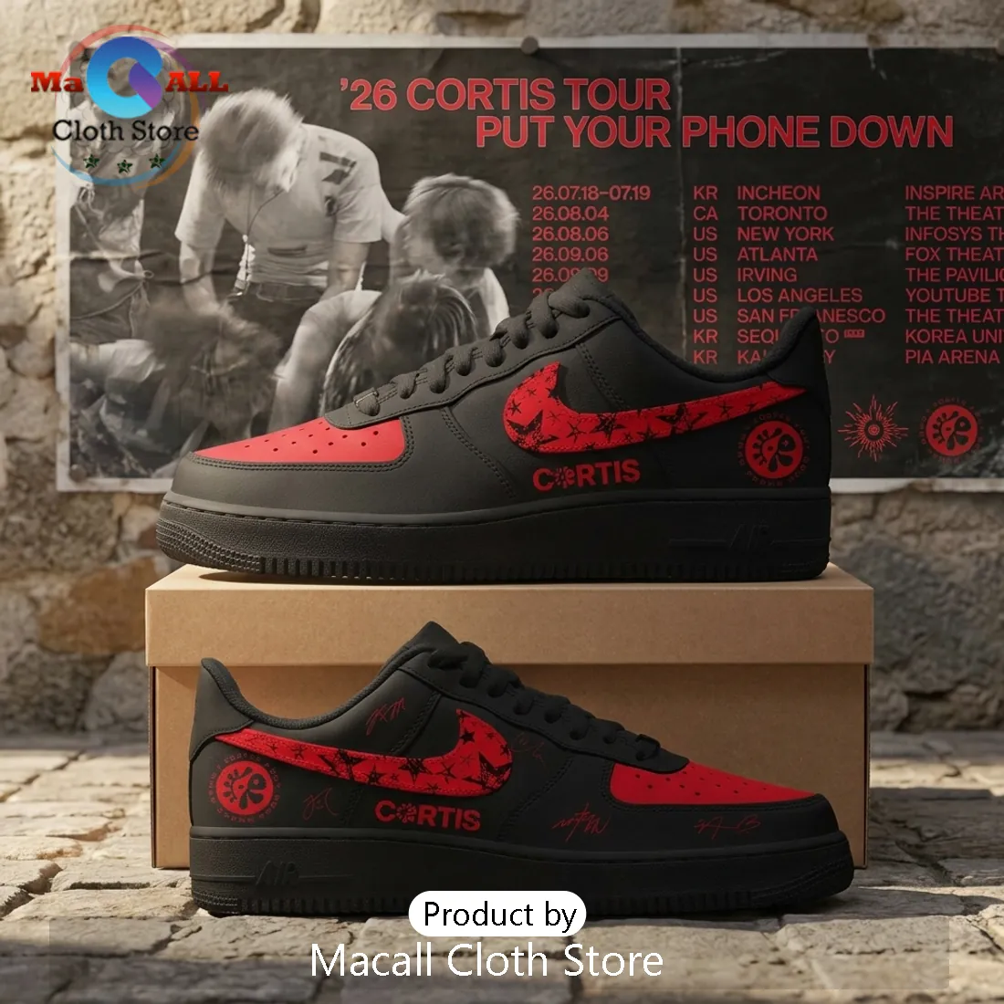 Cortis Put Your Phone Down 2026 World Tour Air Force 1 Sneakers Cortis Put Your Phone Down 2026 World Tour Air Force 1 Sneakers