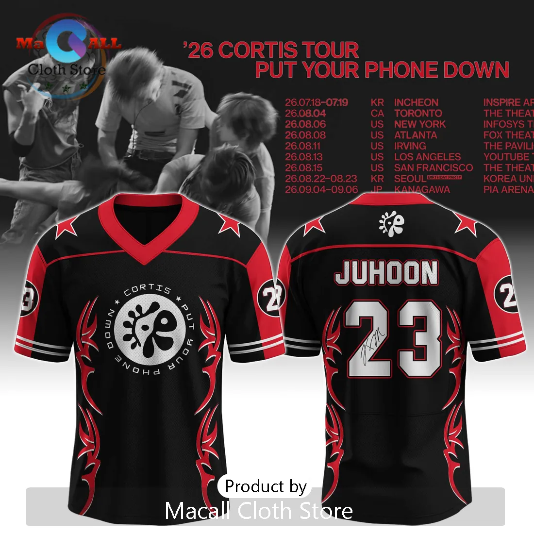 Juhoon Cortis Put Your Phone Down 2026 Tour Football Jersey