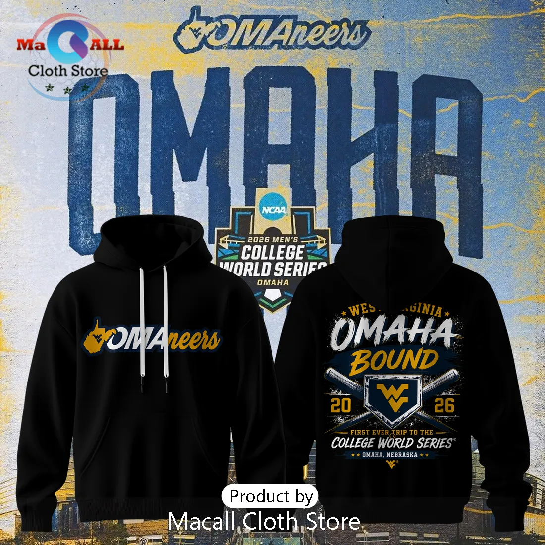West Virginia Mountaineers 2026 College World Series Black Hoodie