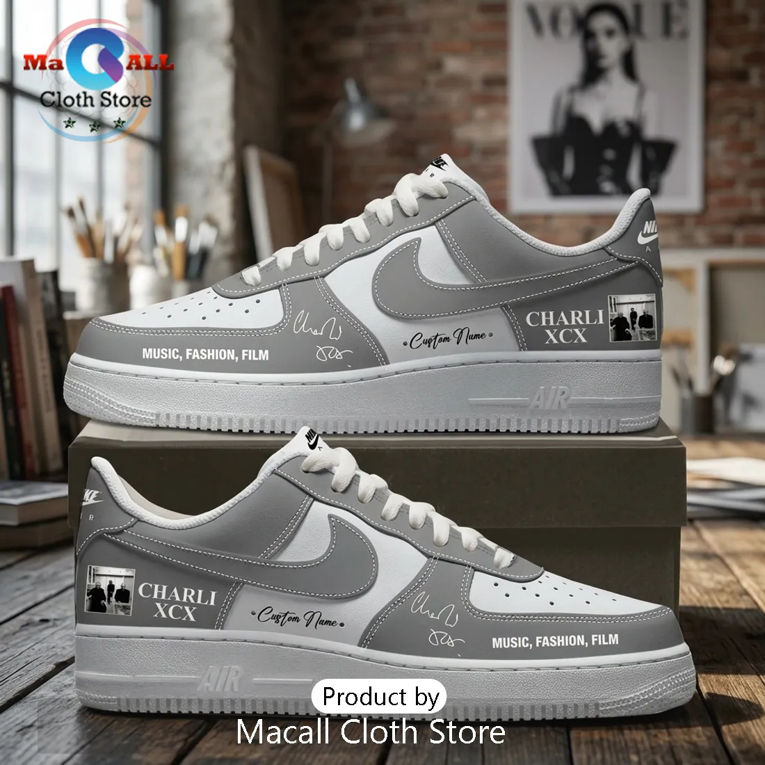 Premium Charli XCX Custom Name Air Force 1 Sneakers