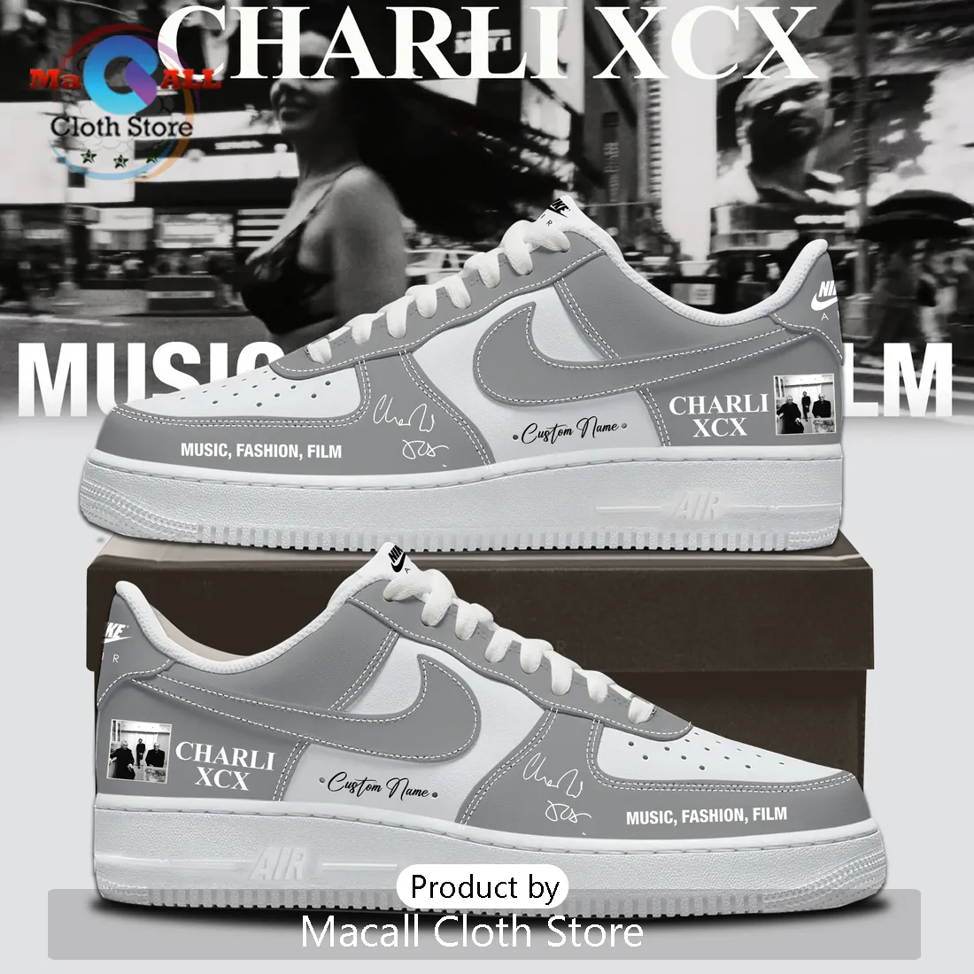 Premium Charli XCX Custom Name Air Force 1 Sneakers