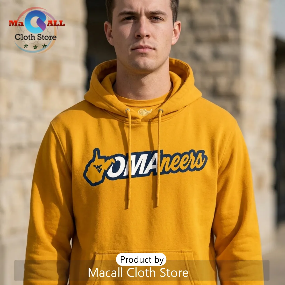West Virginia Mountaineers 2026 CWS Omaha Bound Yellow Hoodie