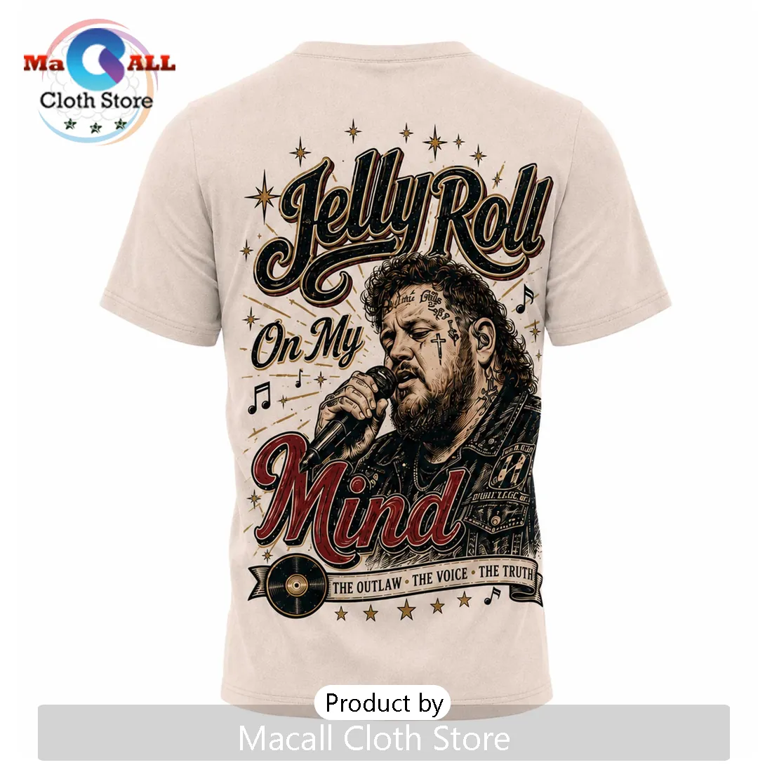 Jelly Roll Country Outlaw Music Collectible Limited Edition T-Shirt Jelly Roll Country Outlaw Music Collectible Limited Edition T-Shirt