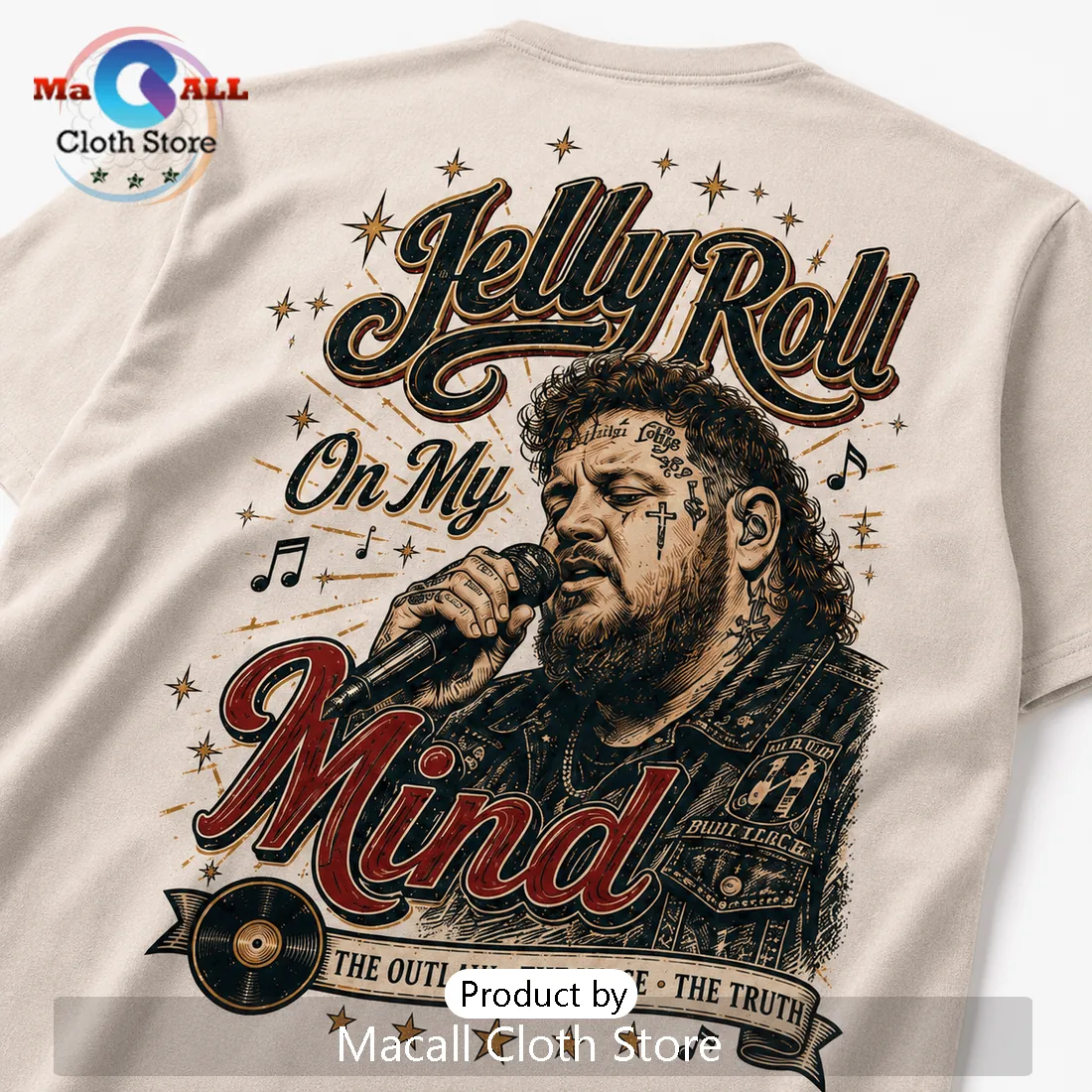 Jelly Roll Country Outlaw Music Collectible Limited Edition T-Shirt Jelly Roll Country Outlaw Music Collectible Limited Edition T-Shirt