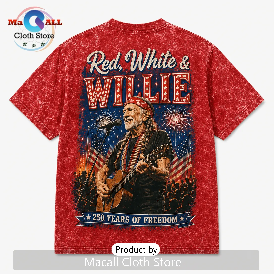 Willie Nelson Red White and Willie America 250 Collectible Shirt