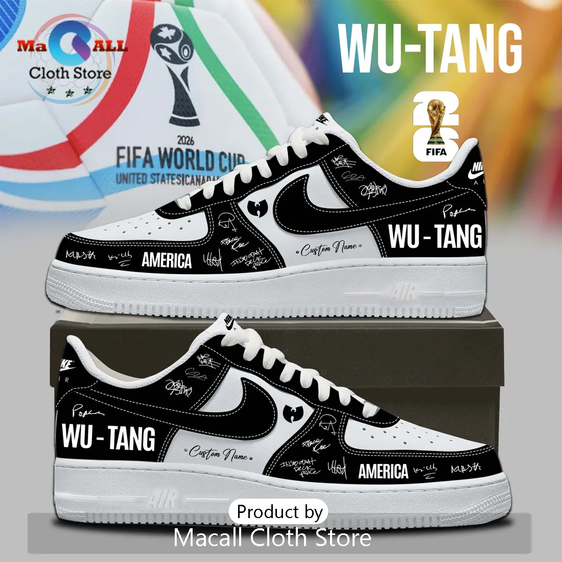 Wu-Tang Clan x FIFA World Cup 2026 USA Soccer Air Force 1 Sneakers