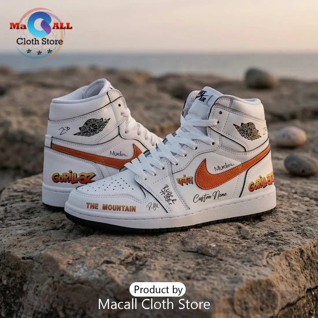 Gorillaz The Mountain Tour 2026 Air Jordan 1 High Top Sneakers