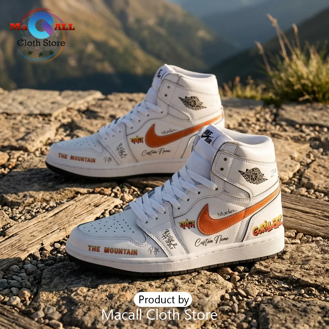 Gorillaz The Mountain Tour 2026 Air Jordan 1 High Top Sneakers Gorillaz The Mountain Tour 2026 Air Jordan 1 High Top Sneakers