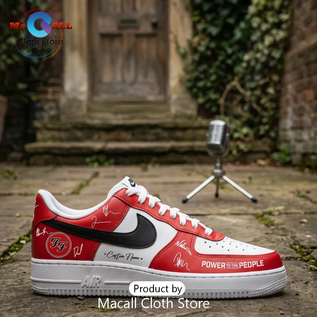 Foo Fighters Power To The People Custom Air Force 1 Sneakers Foo Fighters Power To The People Custom Air Force 1 Sneakers