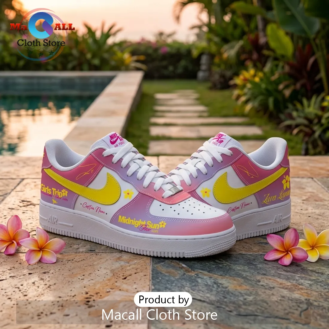 Zara Larsson Midnight Sun Tour 2025 Pink Custom Air Force 1 Sneakers Zara Larsson Midnight Sun Tour 2025 Pink Custom Air Force 1 Sneakers