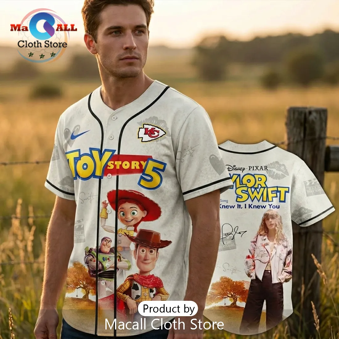 Taylor Swift x Toy Story 5 x Kansas City Chiefs 2026 Baseball Jersey