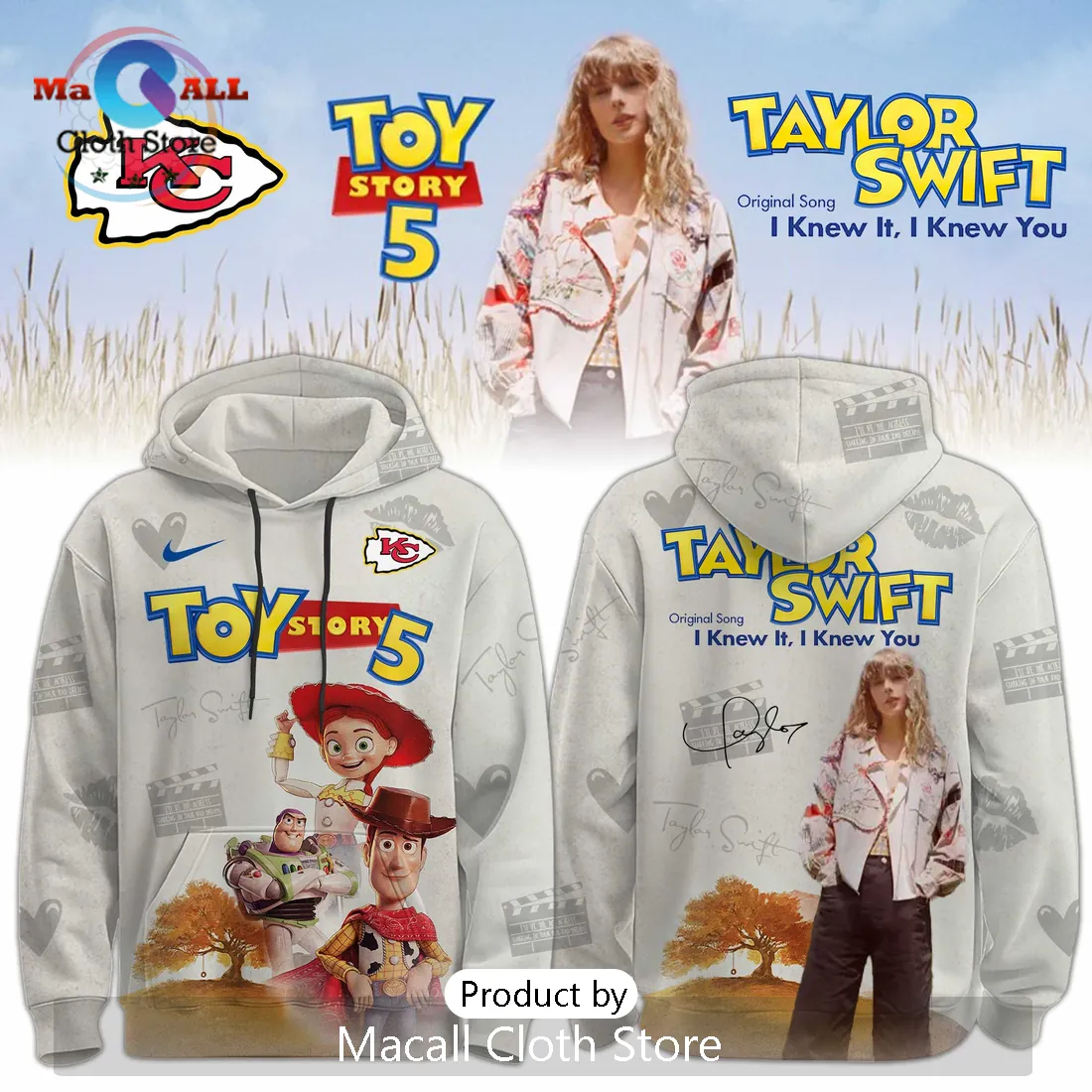 Taylor Swift x Toy Story 5 x Kansas City Chiefs Hoodie