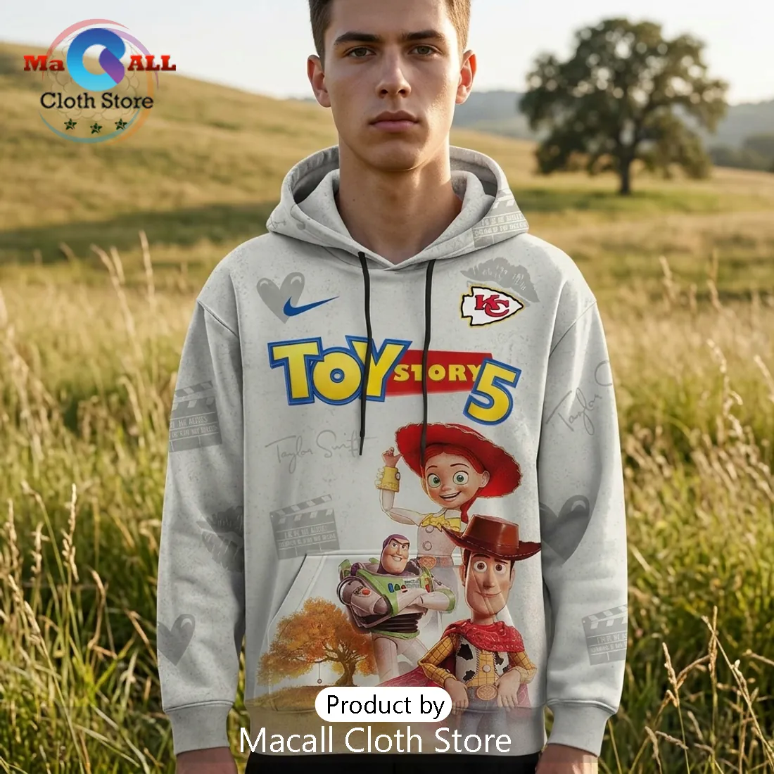 Taylor Swift x Toy Story 5 x Kansas City Chiefs Hoodie Taylor Swift x Toy Story 5 x Kansas City Chiefs Hoodie