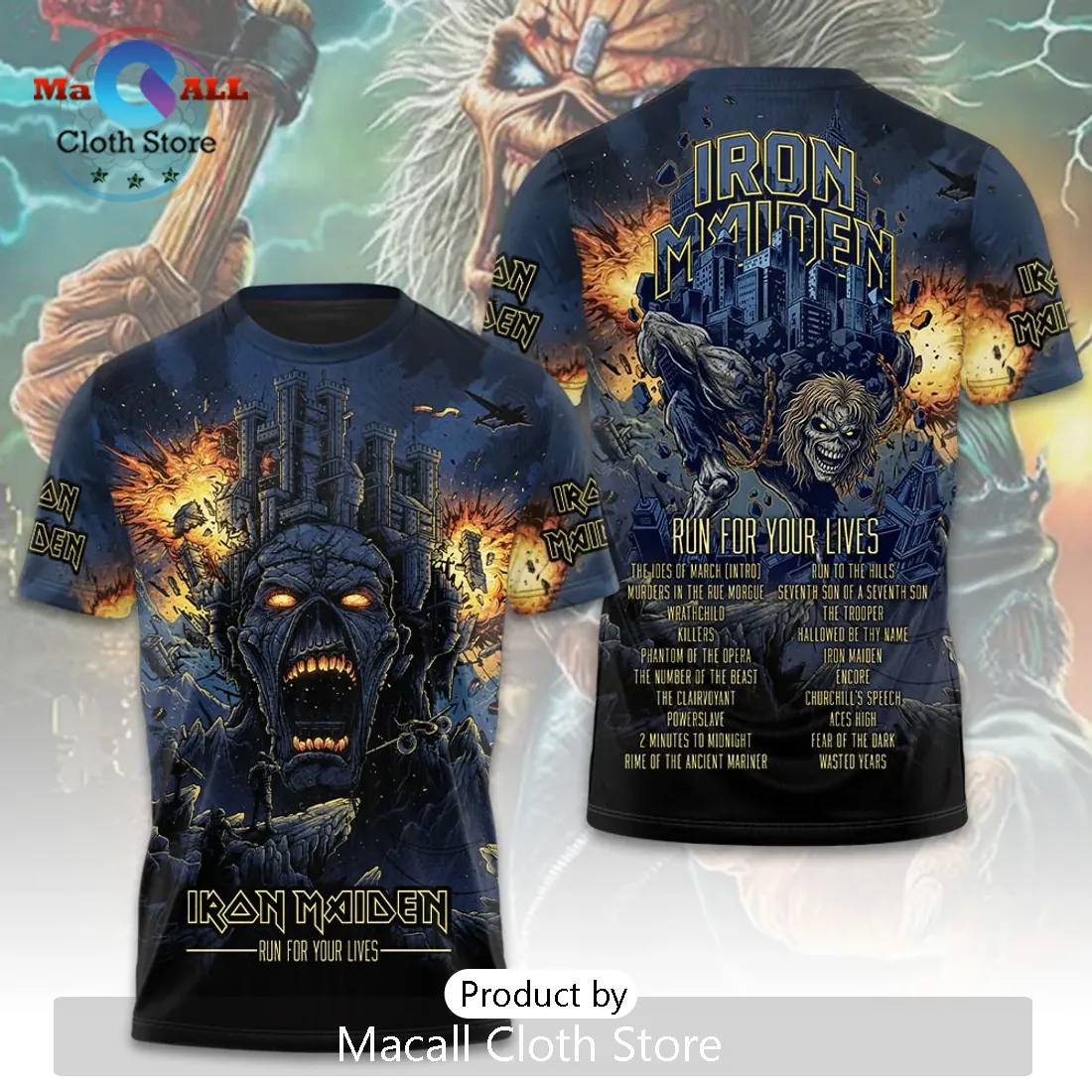 Iron Maiden Run For Your Lives Eddie Pullover Hoodie Iron Maiden Run For Your Lives Eddie Pullover Hoodie