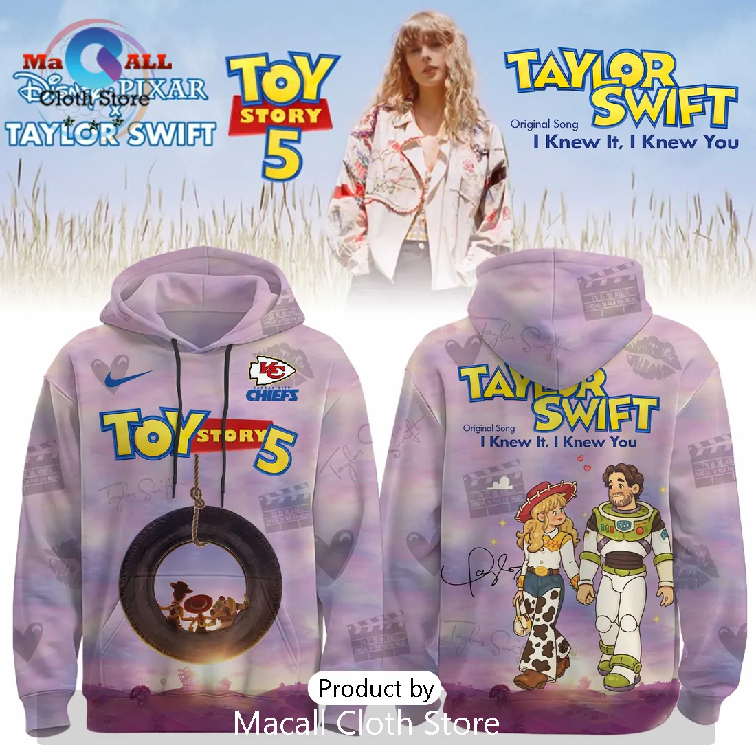 Kansas City Chiefs x Taylor Swift Toy Story 5 Pullover Hoodie