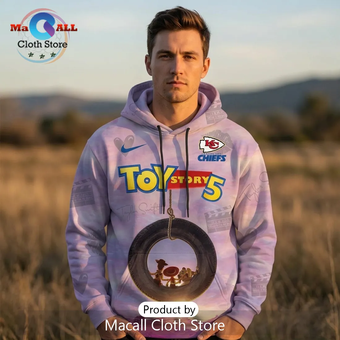 Kansas City Chiefs x Taylor Swift Toy Story 5 Pullover Hoodie Kansas City Chiefs x Taylor Swift Toy Story 5 Pullover Hoodie