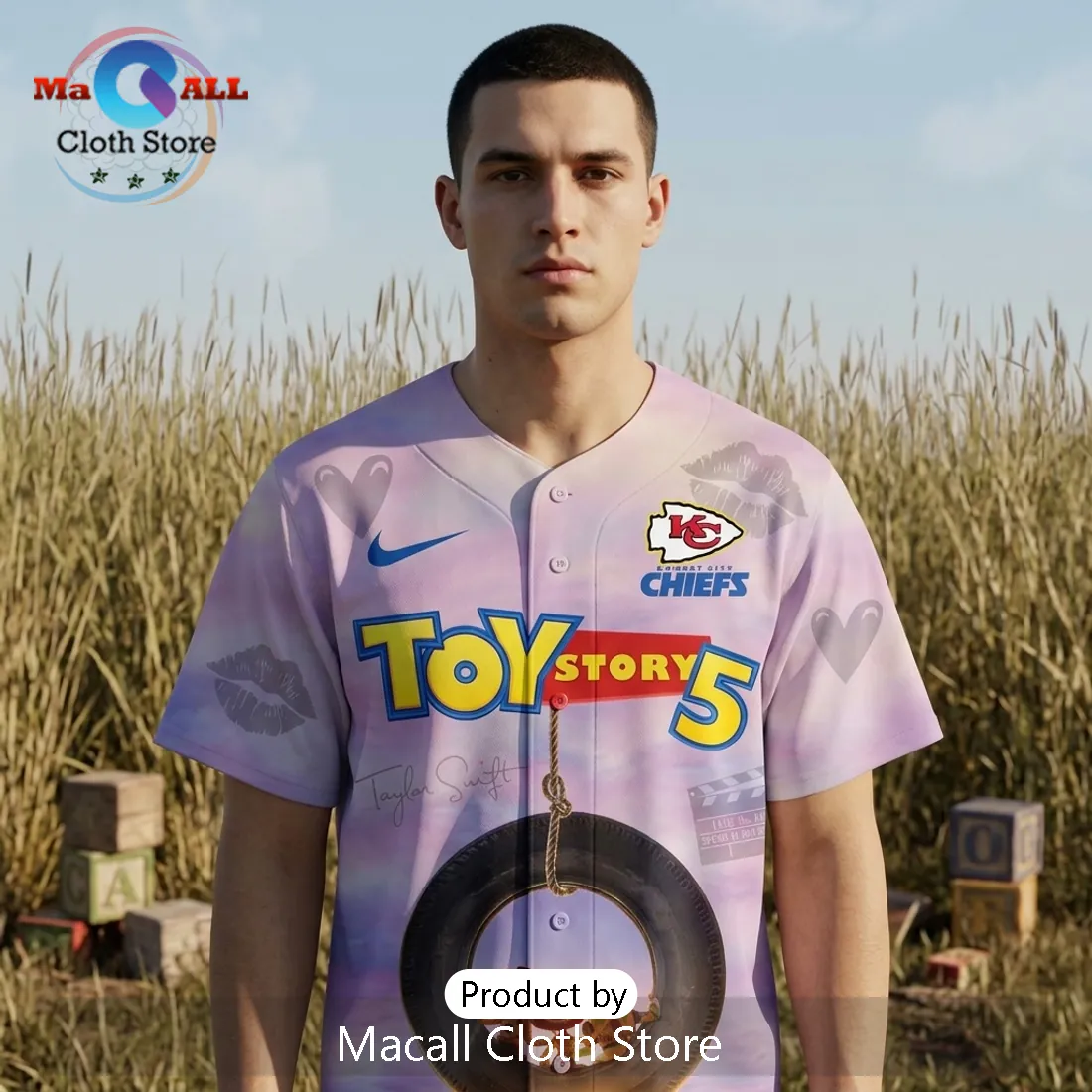 Taylor Swift x Kansas City Chiefs Toy Story 5 Collectible Baseball Jersey