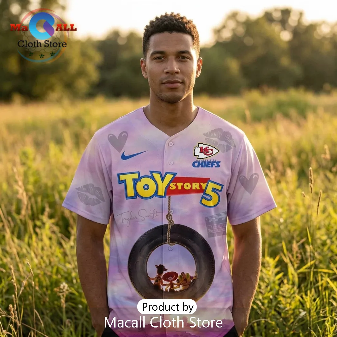 Taylor Swift x Kansas City Chiefs Toy Story 5 Collectible Baseball Jersey Taylor Swift x Kansas City Chiefs Toy Story 5 Collectible Baseball Jersey