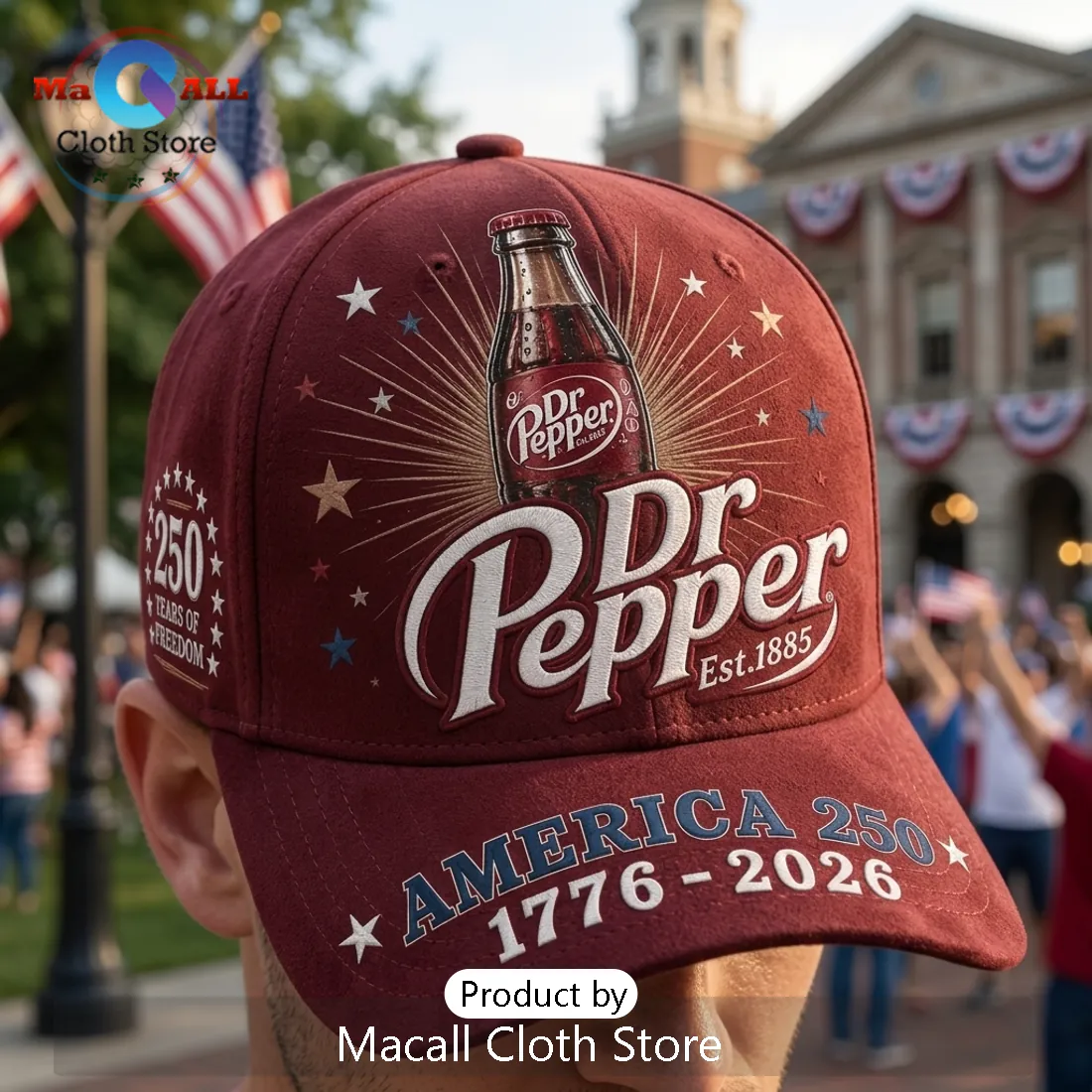 Dr Pepper x America 250 Years of Freedom 1776-2026 Collectible Baseball Cap