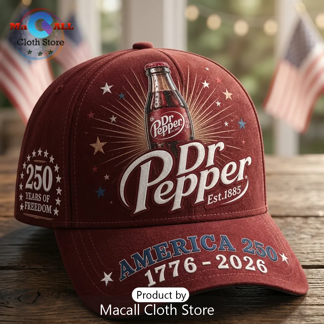 Dr Pepper x America 250 Years of Freedom 1776-2026 Collectible Baseball Cap Dr Pepper x America 250 Years of Freedom 1776-2026 Collectible Baseball Cap
