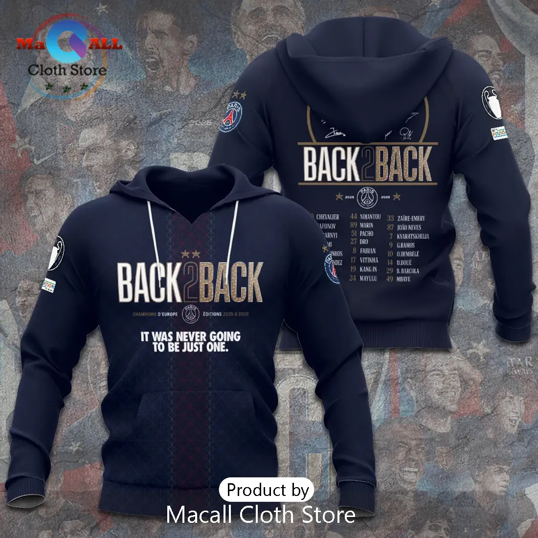 Paris Saint-Germain Champions League 2025 2026 Commemorative Hoodie Paris Saint-Germain Champions League 2025 2026 Commemorative Hoodie
