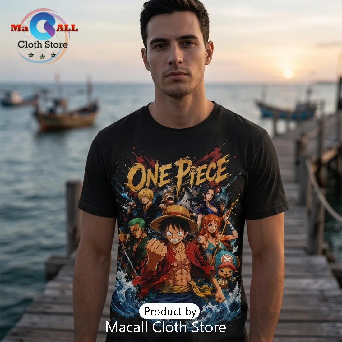 One Piece Luffy Monkey D King of Pirates Anime Series T-Shirt One Piece Luffy Monkey D King of Pirates Anime Series T-Shirt