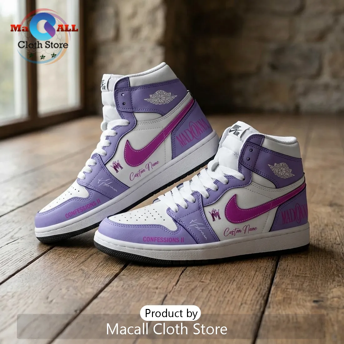 Madonna x Jordan Confessions II Limited Edition Custom Name High Top Shoes