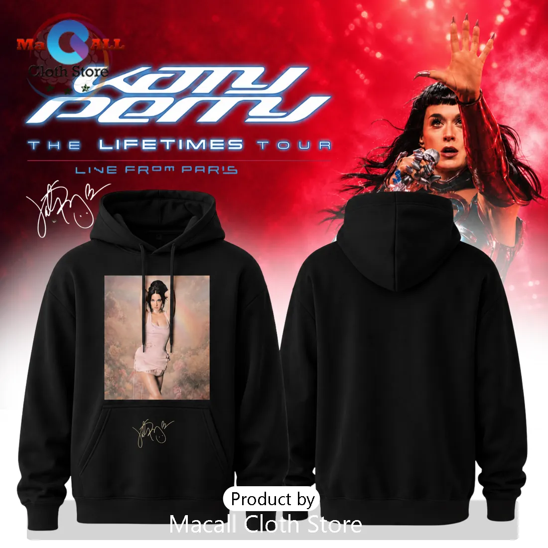 Katy Perry The Lifetimes Tour Live In Paris Graphic Collectible Hoodie Katy Perry The Lifetimes Tour Live In Paris Graphic Collectible Hoodie