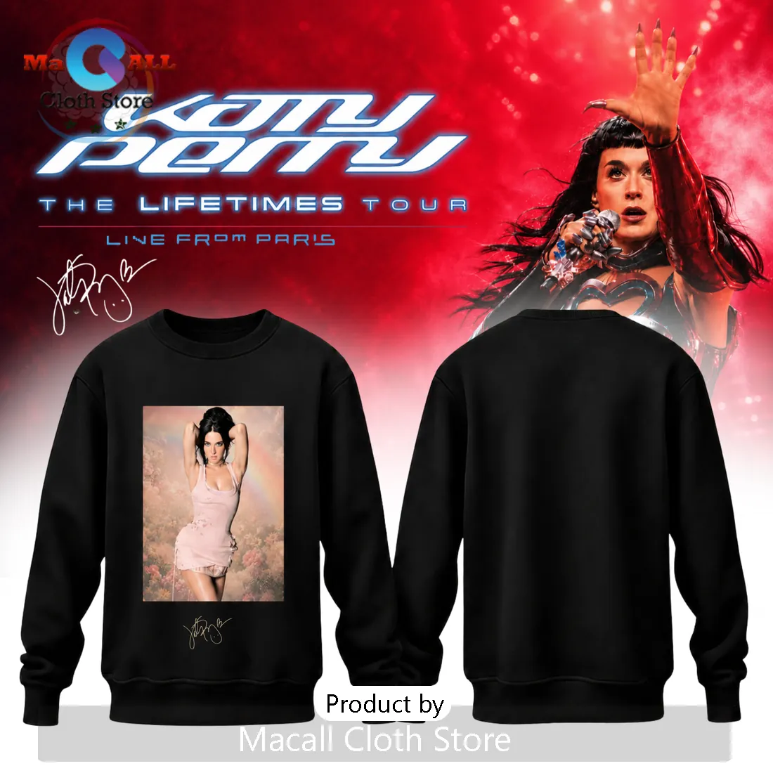 Katy Perry The Lifetimes Tour Live In Paris Graphic Collectible Hoodie Katy Perry The Lifetimes Tour Live In Paris Graphic Collectible Hoodie