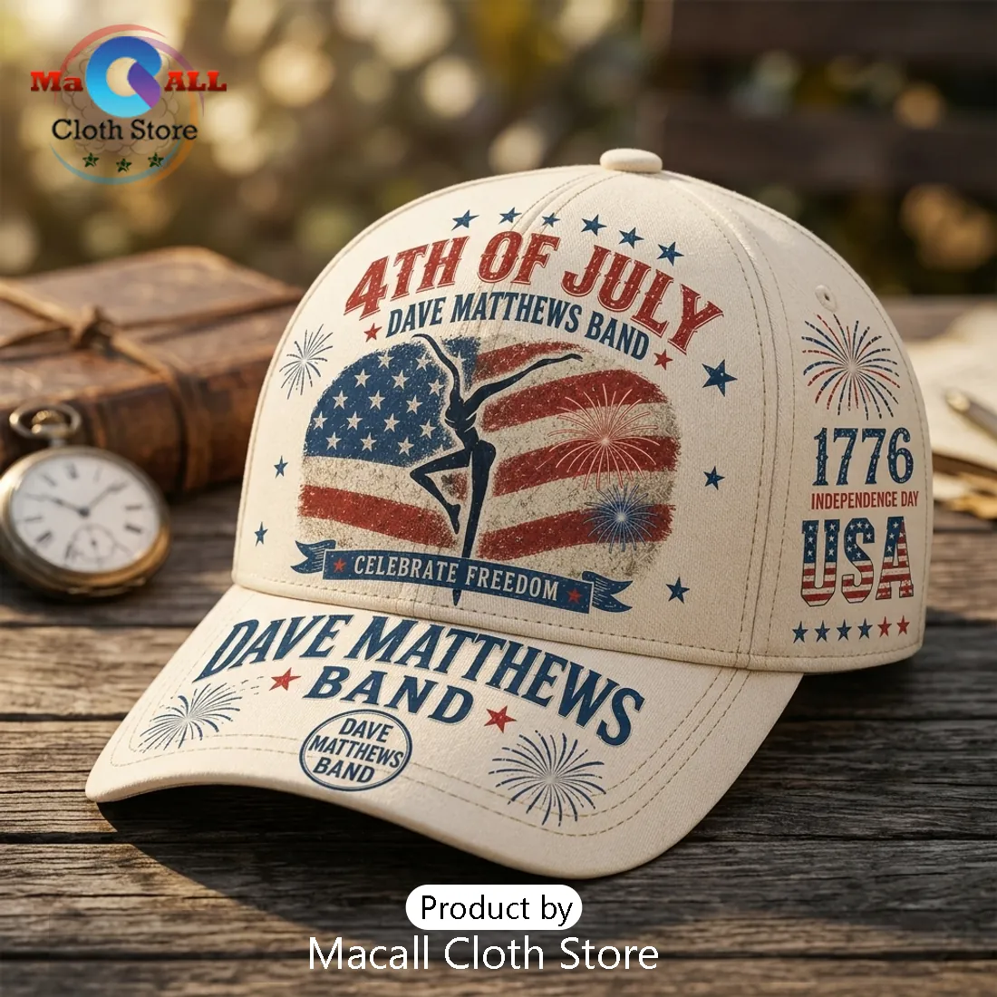 Dave Matthews Band 4th of July Independence Day American Flag Baseball Cap Dave Matthews Band 4th of July Independence Day American Flag Baseball Cap