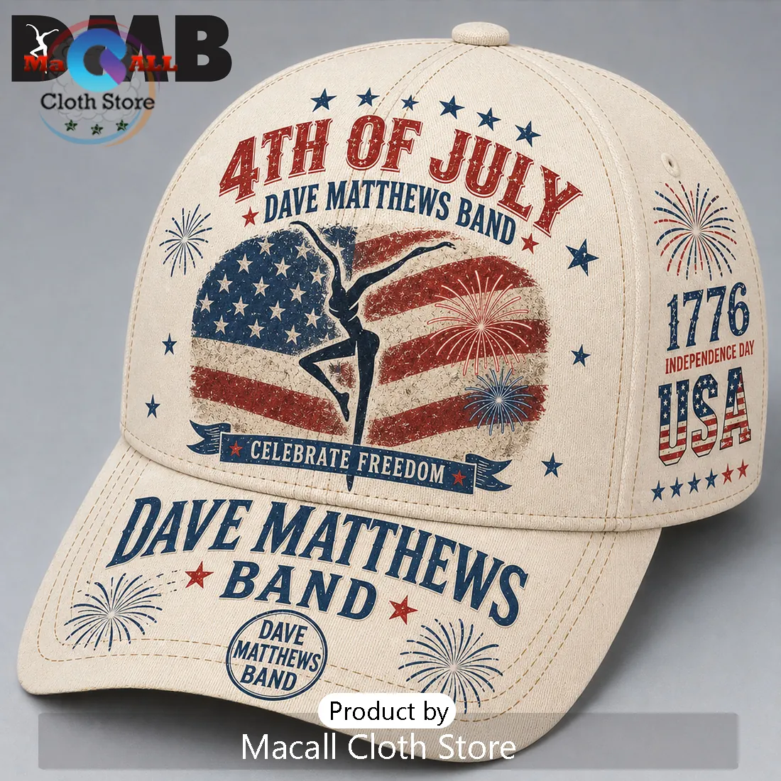 Dave Matthews Band 4th of July Independence Day American Flag Baseball Cap Dave Matthews Band 4th of July Independence Day American Flag Baseball Cap