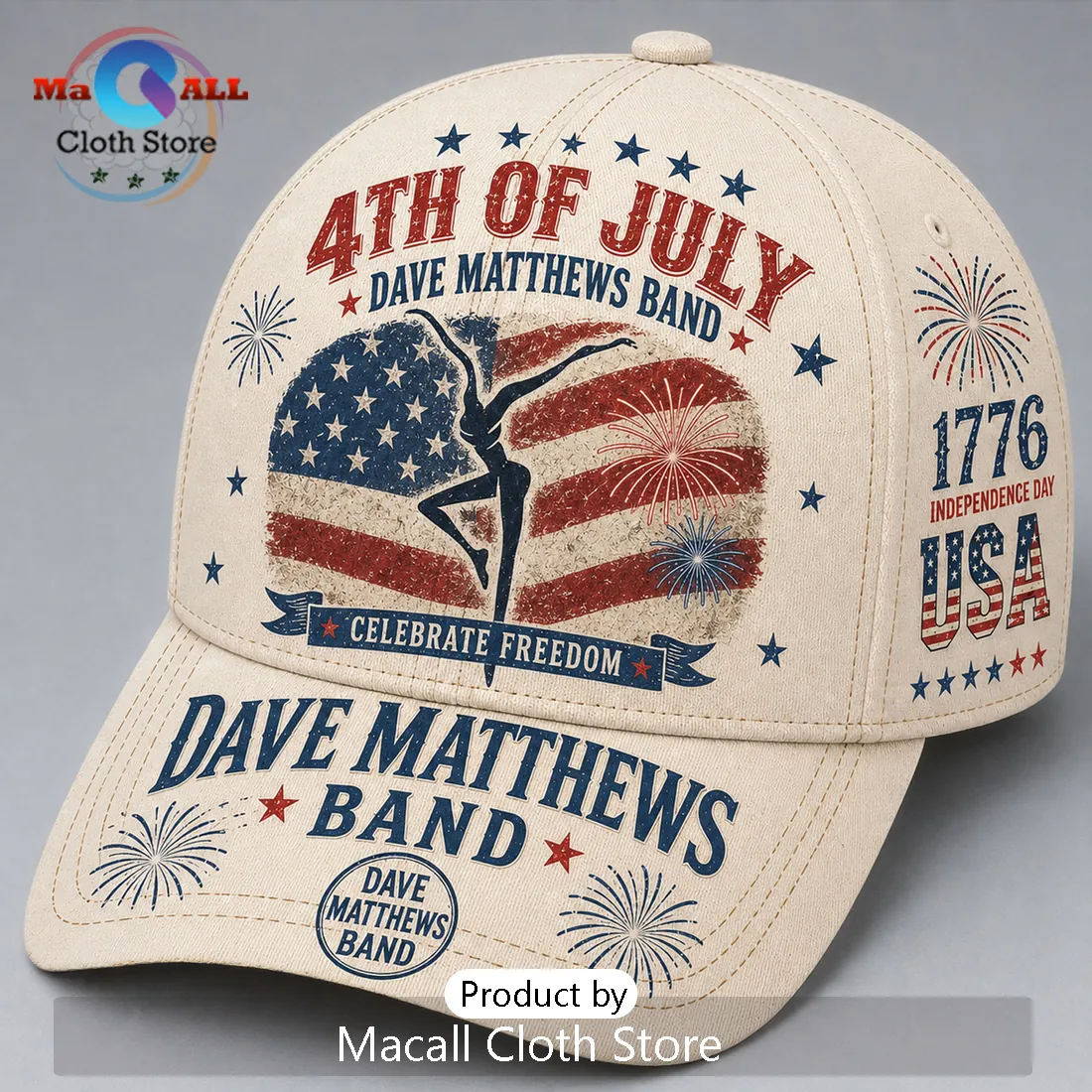 Dave Matthews Band 4th of July Independence Day American Flag Baseball Cap Dave Matthews Band 4th of July Independence Day American Flag Baseball Cap