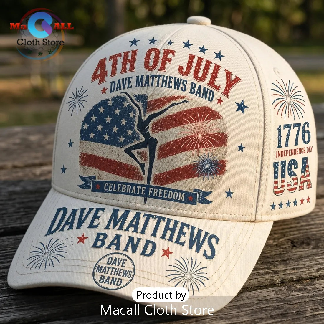 Dave Matthews Band 4th of July Independence Day American Flag Baseball Cap Dave Matthews Band 4th of July Independence Day American Flag Baseball Cap