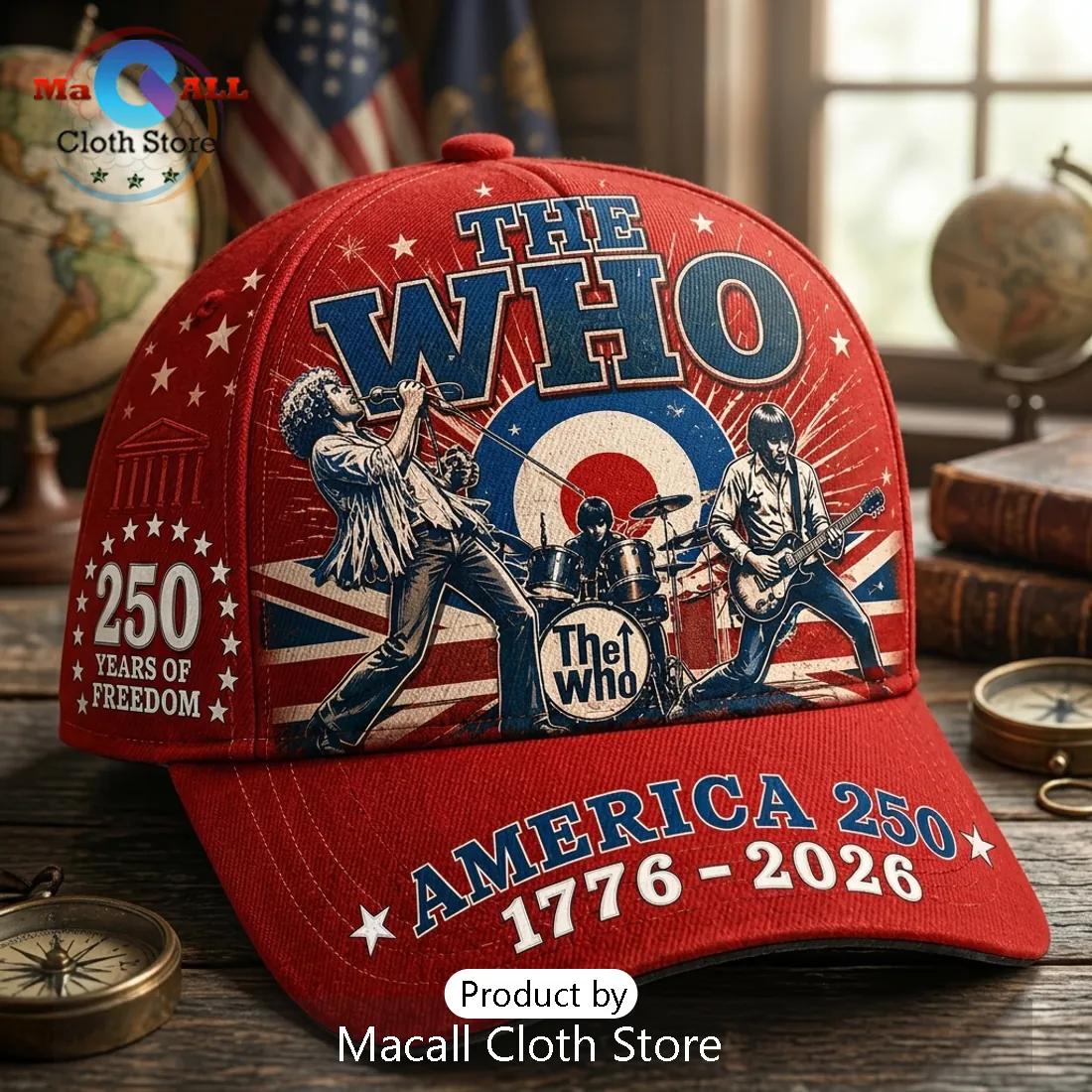 The Who x USA 250 Years Of Freedom Red Baseball Cap The Who x USA 250 Years Of Freedom Red Baseball Cap