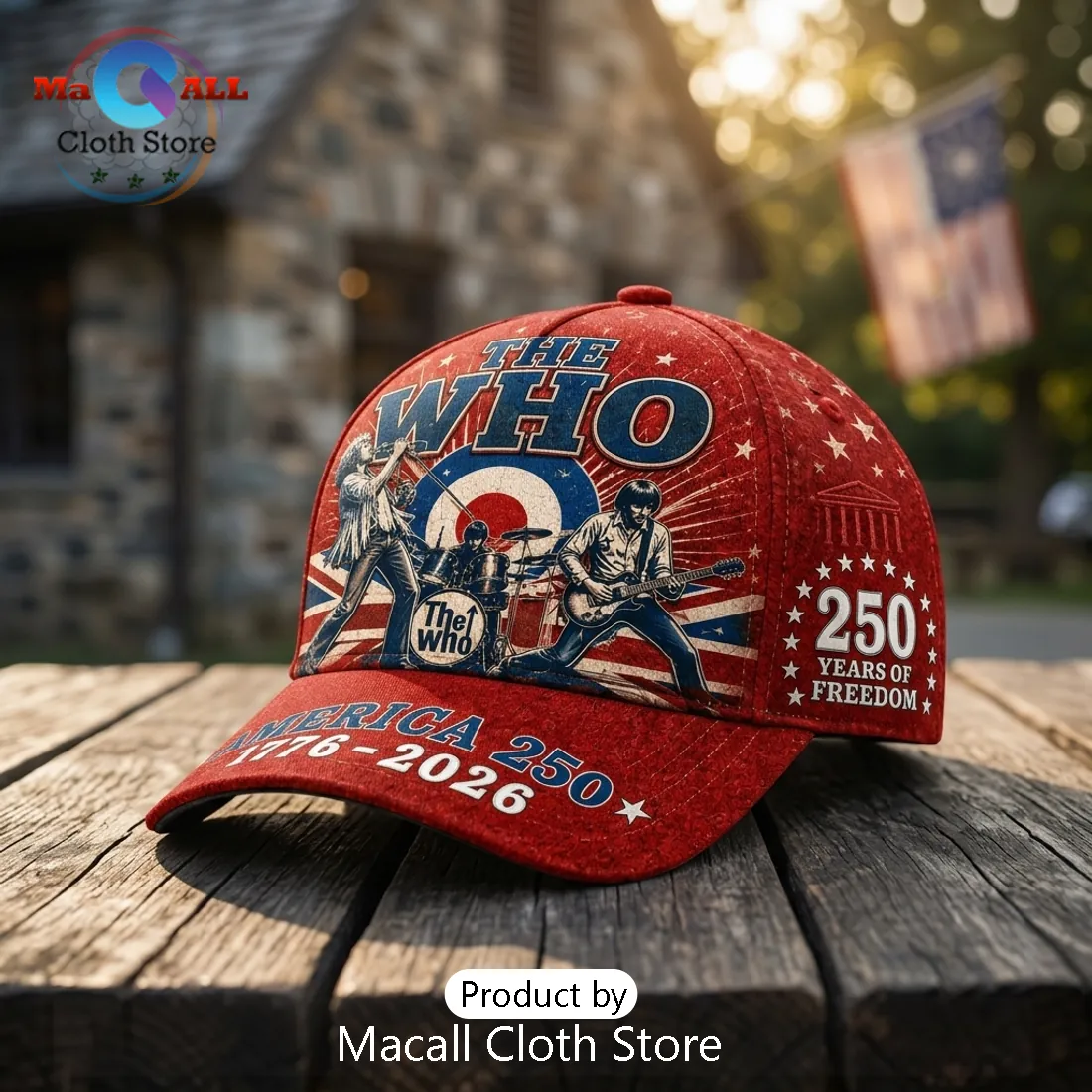 The Who x USA 250 Years Of Freedom Red Baseball Cap The Who x USA 250 Years Of Freedom Red Baseball Cap