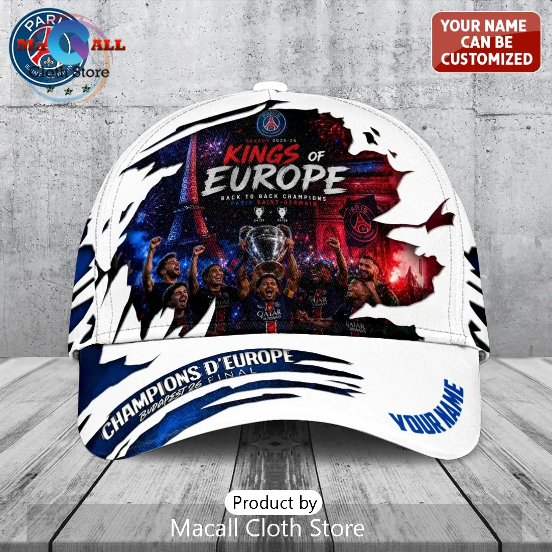 Paris Saint-Germain Champions of Europe 2026 Cap Paris Saint-Germain Champions of Europe 2026 Cap
