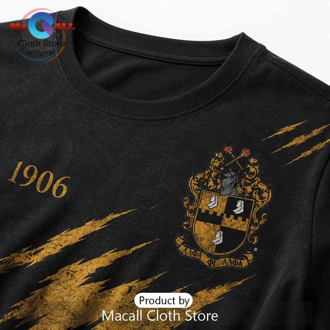 Alpha Phi Alpha Fraternity The Ice Gorilla Mascot Black Apparel T-Shirt Alpha Phi Alpha Fraternity The Ice Gorilla Mascot Black Apparel T-Shirt