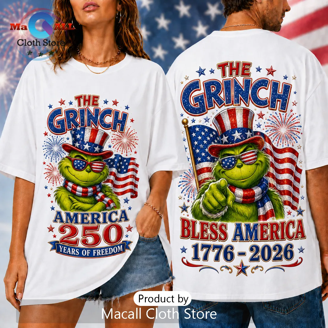 The Grinch America 250 Years 1776-2026 Patriotic Independence Day T-Shirt The Grinch America 250 Years 1776-2026 Patriotic Independence Day T-Shirt